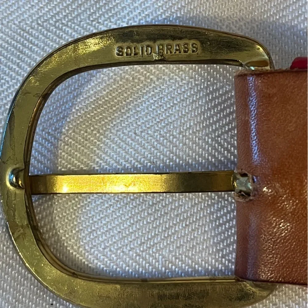 Rare🔥Diane Weiss NYC‎ hand tooled and painted leather 🇺🇸USA flag belt.